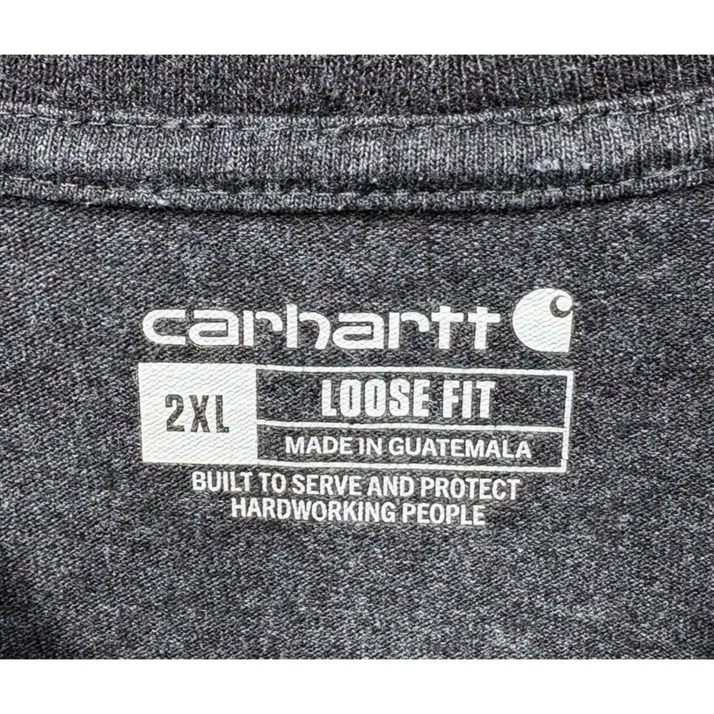 Carhartt K87‎ Mens Loose Fit Pocket T-Shirt Charcoal Heather Grey 2XL K87-CRH